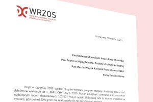 Przekształcona pierwsza strona listu WRZOS w sprawie programu Maluch +